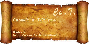 Csomós Tünde névjegykártya